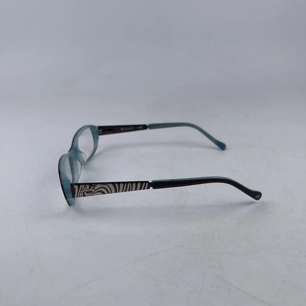 Lucky Brand Jade‎ Eyeglasses Frame Brown Blue Plastic Full Rim Oval 46-16-125mm